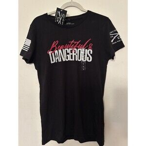 Grunt Style Women's Beautiful & Dangerous T-Shirt - Black NWT Size L